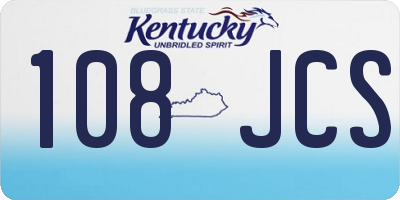 KY license plate 108JCS