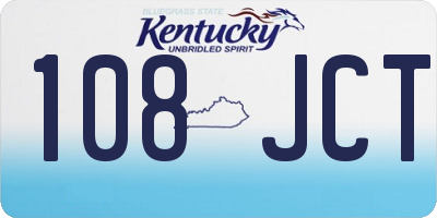 KY license plate 108JCT