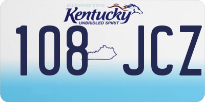 KY license plate 108JCZ