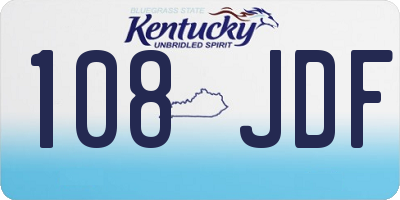KY license plate 108JDF