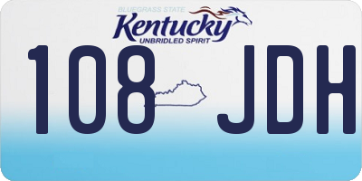 KY license plate 108JDH