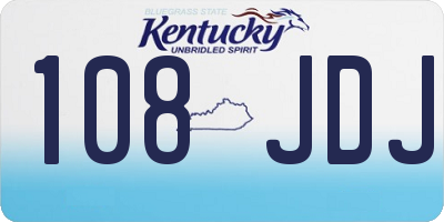 KY license plate 108JDJ