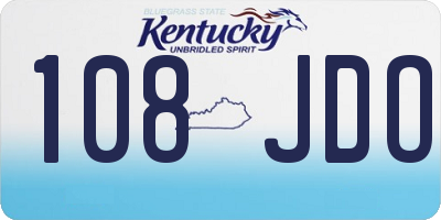 KY license plate 108JDO