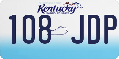 KY license plate 108JDP