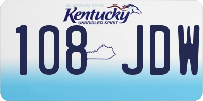 KY license plate 108JDW