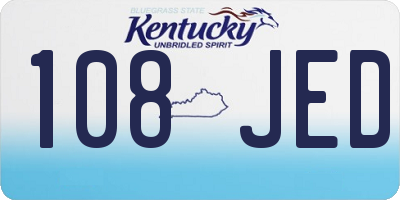 KY license plate 108JED