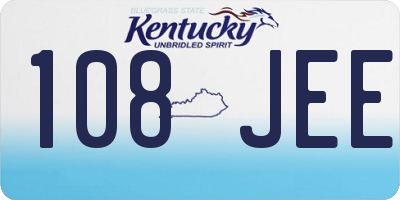 KY license plate 108JEE