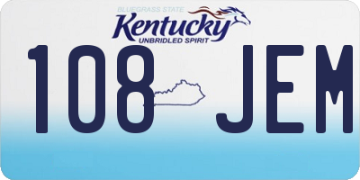 KY license plate 108JEM