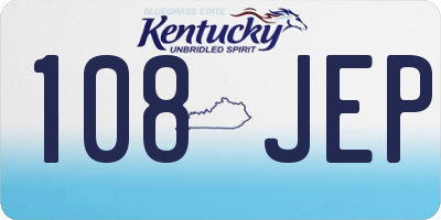 KY license plate 108JEP