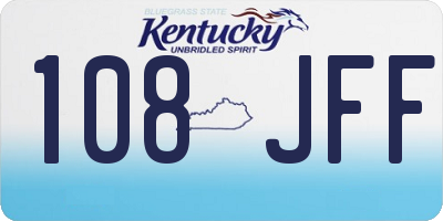 KY license plate 108JFF