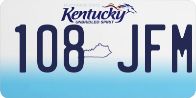 KY license plate 108JFM