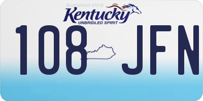 KY license plate 108JFN