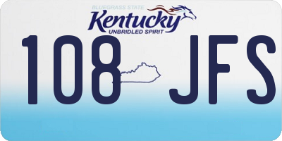 KY license plate 108JFS