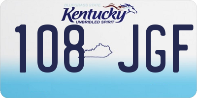 KY license plate 108JGF