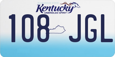 KY license plate 108JGL