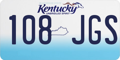 KY license plate 108JGS