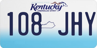 KY license plate 108JHY