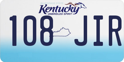 KY license plate 108JIR
