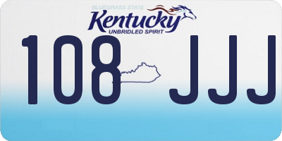 KY license plate 108JJJ