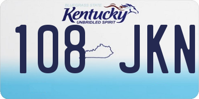 KY license plate 108JKN