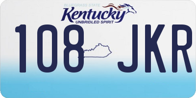 KY license plate 108JKR