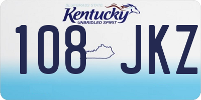 KY license plate 108JKZ