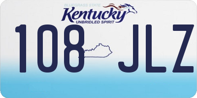 KY license plate 108JLZ