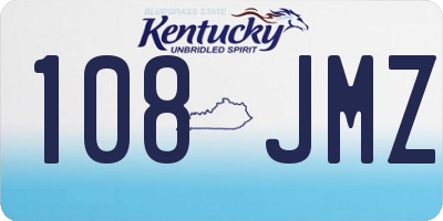 KY license plate 108JMZ