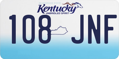 KY license plate 108JNF