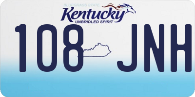 KY license plate 108JNH