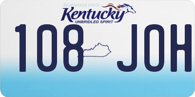 KY license plate 108JOH