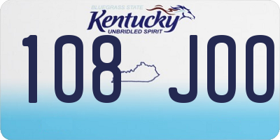 KY license plate 108JOO