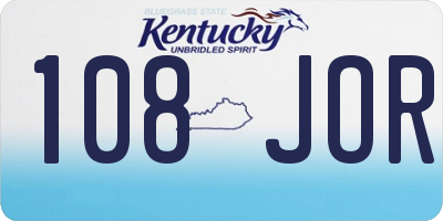 KY license plate 108JOR