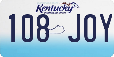 KY license plate 108JOY
