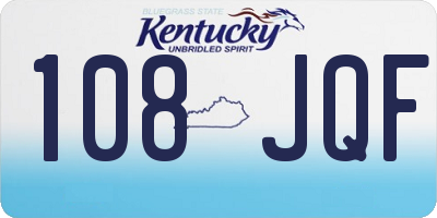 KY license plate 108JQF
