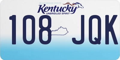 KY license plate 108JQK