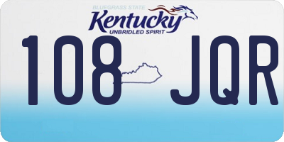 KY license plate 108JQR