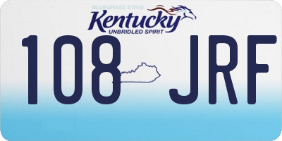 KY license plate 108JRF