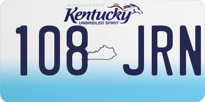 KY license plate 108JRN