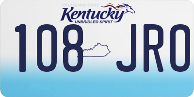 KY license plate 108JRO
