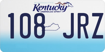 KY license plate 108JRZ
