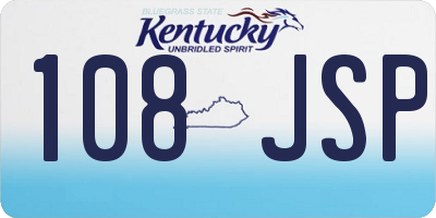 KY license plate 108JSP