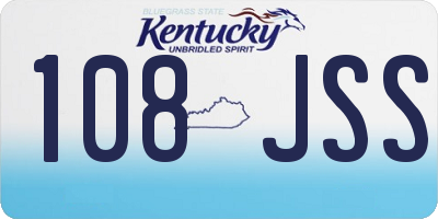 KY license plate 108JSS