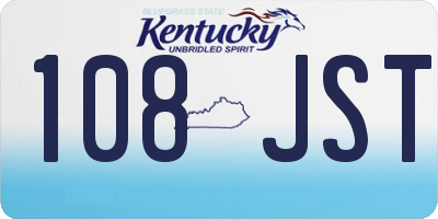 KY license plate 108JST