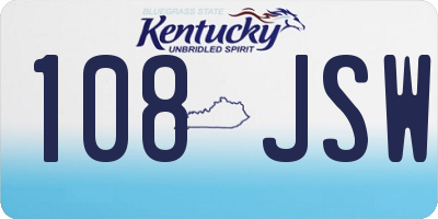 KY license plate 108JSW