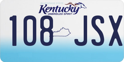 KY license plate 108JSX