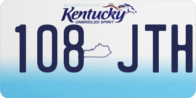 KY license plate 108JTH