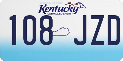 KY license plate 108JZD