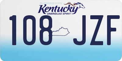 KY license plate 108JZF