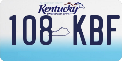 KY license plate 108KBF